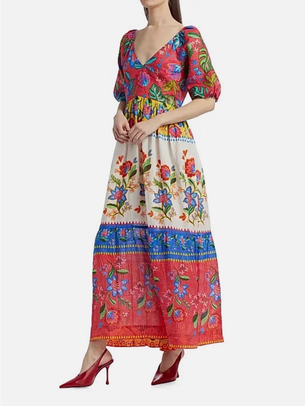 Johnny Was Roumba Color blocked Maxi Dress